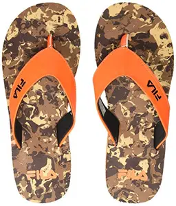 Fila Men's Eedo BRN/Orange Slippers-10 UK (44 EU) (11 US) (11007202)