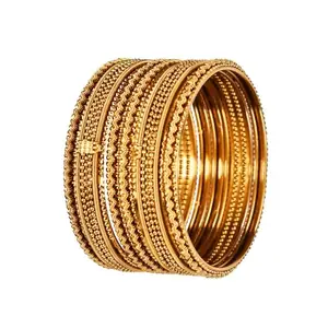 Amazon Brand - Anarva Oxidized Plain Bangles Bracelet Set for Women (12 Pcs) Size-2.4