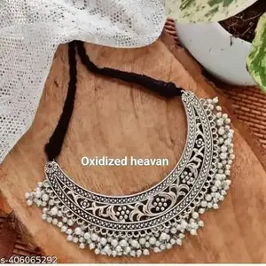 Jewellery Adda Oxidised Round Chain Pendant Long Necklace For Girls and women's Design_28