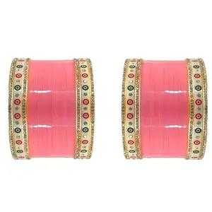 KAMAAKSHI FASHION COLLECTIONS KAMAAKSHI FASHION Women's Designer Punjabi Bridal Chuda Set | Traditional Wedding Chuda Bangles Set for Women & Girls | Ethnic Bridal Accessories for Weddings & Special Occasions(Design 3,2.12)