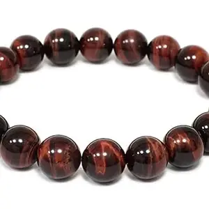 Astro Cart Fashionable Red Tiger Eye Stone Bracelet With Certificate Round Beads टाइगर आई ब्रेसलेट Original Tiger Eye Bracelet For Man