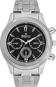 SWISSTYLE Expedition Chronograph Look Black dial Analog Watch for men-SS-GR8051-BLK-CH
