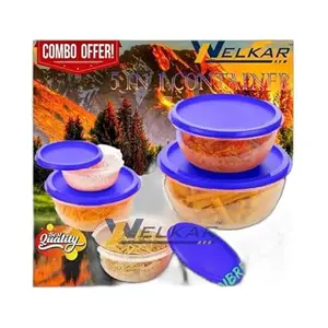 Kitchen Container |250+450+800+1400+2500 ml| Stackable Refrigerator Organizer for Fresh Food Storage | BPA-Free Kitchen Solution|Design - 8079 for Home and Kitchen