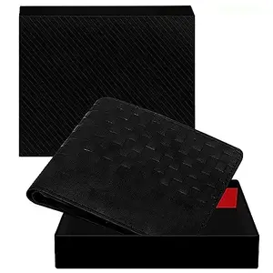 DUQUE Men's EleganceGent Made from Genuine Leather Luxury, Style, and Functionality Combined Wallet (JAC-WL39-Black)
