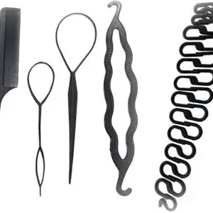 Upavista 5 Pieces French Hair Braid Tool Magic Twist Styling Hair Accessory Set (Black)