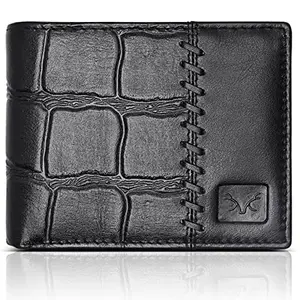 AL FASCINO Wallet for Men Stylish Purse for Men RFID Wallet Purse for Men Genuine Leather Wallet Mens, Wallets for Men (Dusky Black)