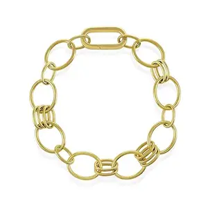 NISHANI Studio Ukiyo Oval Link Bracelet | Hypoallergenic & Durable | Gift for Her Golden
