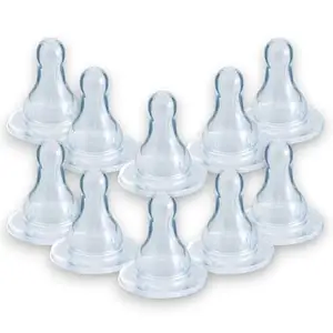 RB POINT Stage 1 Nipple: Gradual Introduction to Bottle Feeding (Pack of 10 Niples, Suitable for All Bottle, Silicone)