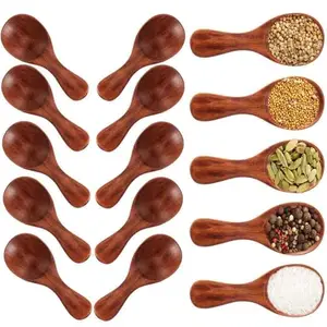CraftsX2Z Wooden Measuring Spoons Set, Traditional Spice and Seasoning Scoops, 10-Piece (5)