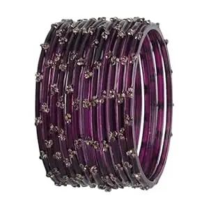 Ranika Traditional Glass Bangles Set for Women & Girls | Designer Stone Studded Bangles | Bangles for Daily & Festive Use