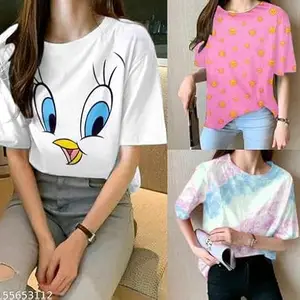 Trendy Women’s T-Shirt – Soft, Stylish, and Comfortable Tee for Everyday Fashion and Casual Wear Design No SH-P3352-M