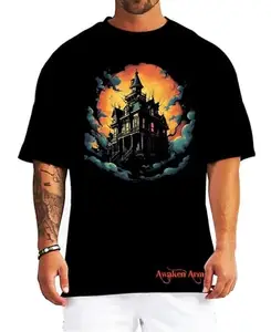 Awaken Armor Haunted 15 Oversized Printed Tshirt Black