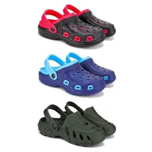 DRACKFOOT-Lightweight Classic Clogs || Sandals with Slider Adjustable Back Strap for Men-Combo(3)-3017-3019-3137-10 Khaki