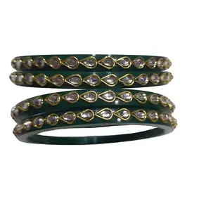Nena Creation Plastic Round Traditional Bangles For Women And Girls (Green) Size-2.4