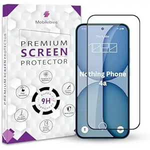 Mobilebies Premium Tempered Glass Screen Protector Guard For Nothing Phone 4a 5G (6.78 Inch, Pack of 1) | Edge to Edge Coverage With Easy to installation kit
