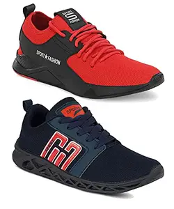 Axter Men's (9346-9325) Multicolor Casual Sports Running Shoes 6 UK (Set of 2 Pair)