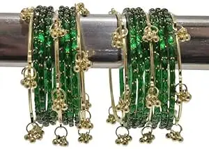 Kashmiri Bangles Bracelet Chudia Set of 18 for Women Bridal Marriage Bride Traditional Wedding Jewelry Indian Ethnic Party Ladies Fashion Bangle Chudia Set Handmade Stylish Bridal Chooda