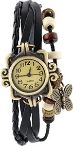 Pappi Boss Haunt - Pappi Vintage Leather Black Butterfly Bracelet Watch for Girls, Women