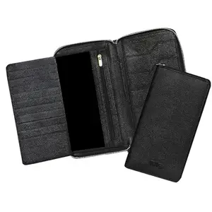 ABYS Genuine Leather RFID Protected Black Men Passport Wallet(5117ABIA67)