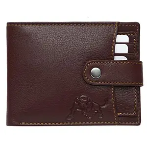 WILDBUFF Brown RFID Protected Men's Leather Wallet (WBF612)