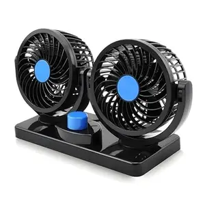 CARIZO CARIZO Car Cooling Fan 12V Electric Plug and Play 360° Rotatable Dual head with 2 Speed Powerful Automotive Vehicle Fan Compatible with Kia Sonet X Line
