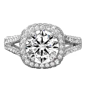 Peora American Diamond Studded White Plated Finger Ring Fashion Wear Stylish Jewellery Gift for Girls & Women (PX8R71-7)