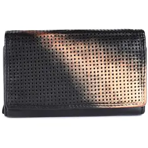 KOMPANERO Genuine Leather Women's Wallet (C-10770-BLACK)