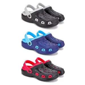 WINGSCRAFT Lightweight Classic Clogs || Sandals with Slider for Men-Combo(3)-3018-3019-3017-8 Red