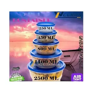 Kitchen Container |250+450+800+1400+2500 ml| Stackable Refrigerator Organizer for Fresh Food Storage | BPA-Free Kitchen Solution Transparent food storage Stackable frid|design - 437for home