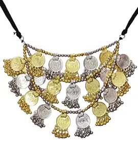 Total Fashion 25 Paisa Coin Afghani Oxidised Women Jewellery Necklace Set for Girls