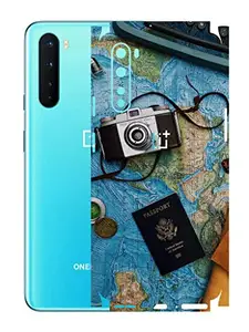 AtOdds - OnePlus Nord Mobile Back Skin Rear Screen Guard Protector Film Wrap (Coverage - Back+Camera+Sides) (Travel Map)