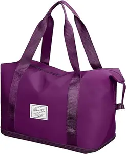 Large Capacity Folding Travel Bag Lightweight Waterproof Carry Luggage Bag Travel Duffle Handbags Travelling Bag for Women and Men (Maroon)_95