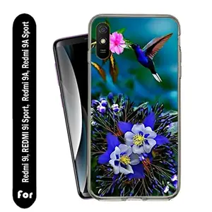 Generic Ambe Printed Soft Silicone Designer Flower Pouch Mobile Back Cover for Redmi 9i, Redmi 9i Sport, Redmi 9A, Redmi 9A Sport case and Covers | for Boys & Girls_114