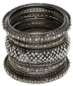 Shining Diva Fashion Latest Set of 17 Stylish Traditional Bangle for Women (13772b_2.4)