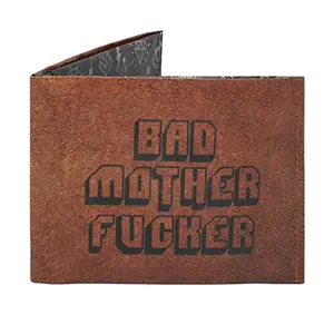 Supervek Bad Mother Pulp Fiction RFID Blocking Stitched Bifold Wallet for Men - Mens Paper Slim Credit Card Holder - Men's Slimfold EDC