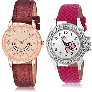 NIKOLA Rich Analog Rose Gold and White Color Dial Women Watch - GW63-G128 (Pack of 2)