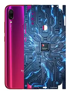 AtOdds - Redmi Note 7 pro Mobile Back Skin Rear Screen Guard Protector Film Wrap (Coverage - Back+Camera+Sides) (Circuit)