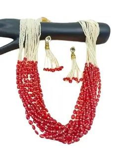 Latest Stylish Stone Studded Jewellery Set for Women |Festive Wedding Party Necklace Earrings|JS_58|