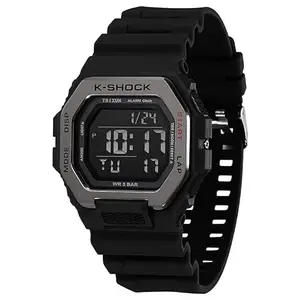 Shocknshop Classic Digital Sports Rectangle Black Dial Men's Multifunctional Watch for Men and Boys -WCH32 (Black)