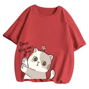 Popster Female Loose Fit T-Shirt (POP0118721_Red