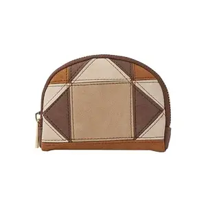 Accessorize London Women's Brown Patchwork Coin Purse | Wallet for Women Stylish |Latest Ladies Small Wallet Purse |Purse for Women Handbag