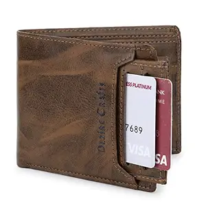 Dezire Crafts Elegant PU Leather Wallet & Card Organizer for Men | Coin Pocket | 3 Card Slots | Slim & Durable | Gift for Men (Brown)