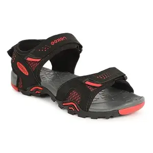 PARAGON Eeken ESDGO4509S Stylish Men's Sports Sandals | Comfortable Sandals for Daily Outdoor Use | Sports Sandals with Cushioned Soles Black - Red