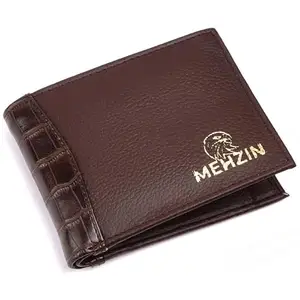 MEHZIN Men Formal Brown Artificial Leather Wallet (5 Card Slots) Style-190