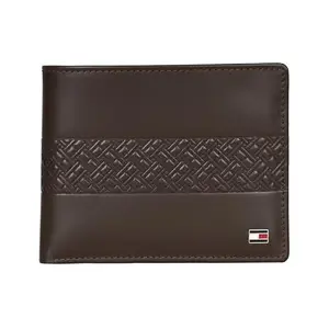 Tommy Hilfiger Men RFID Protected Nuevo Passcase Wallet - Brown, No. of Card Slot: 12