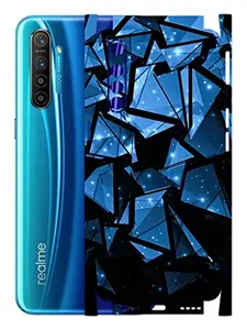 AtOdds - Realme XT Mobile Back Skin Rear Screen Guard Protector Film Wrap (Coverage - Back+Camera+Sides) (Blue Crystal)