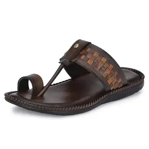 AZZARO BLACK Men Ethnic Comfort Sandals/Slipper(Brown,11 UK)