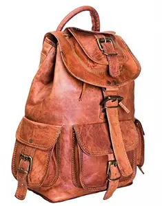 ZNT BAGS Men's and Women's Quality Real Hunter Vintage Leather Laptop Handmade Shoulder Bag Cum Trendy Backpack