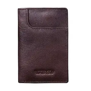 ABYS Genuine Leather Unisex Coffee Brown Card Holder Wallet (8501IB)