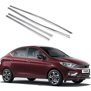 DD SONS Car Window Lower Garnish Stainless Steel Chrome Finishing for Tata Tigor Type - 2 (2020 - Present)